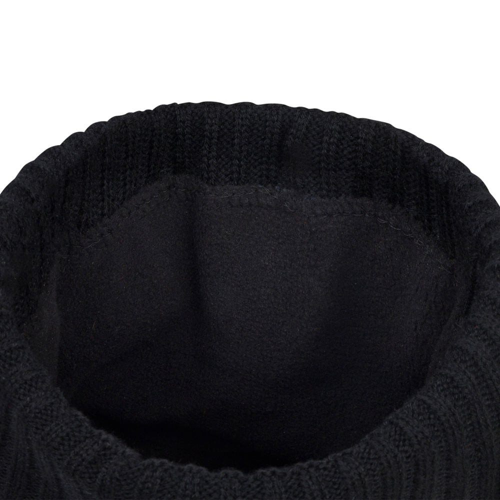 CUFFED POM BEANIE - BLACK