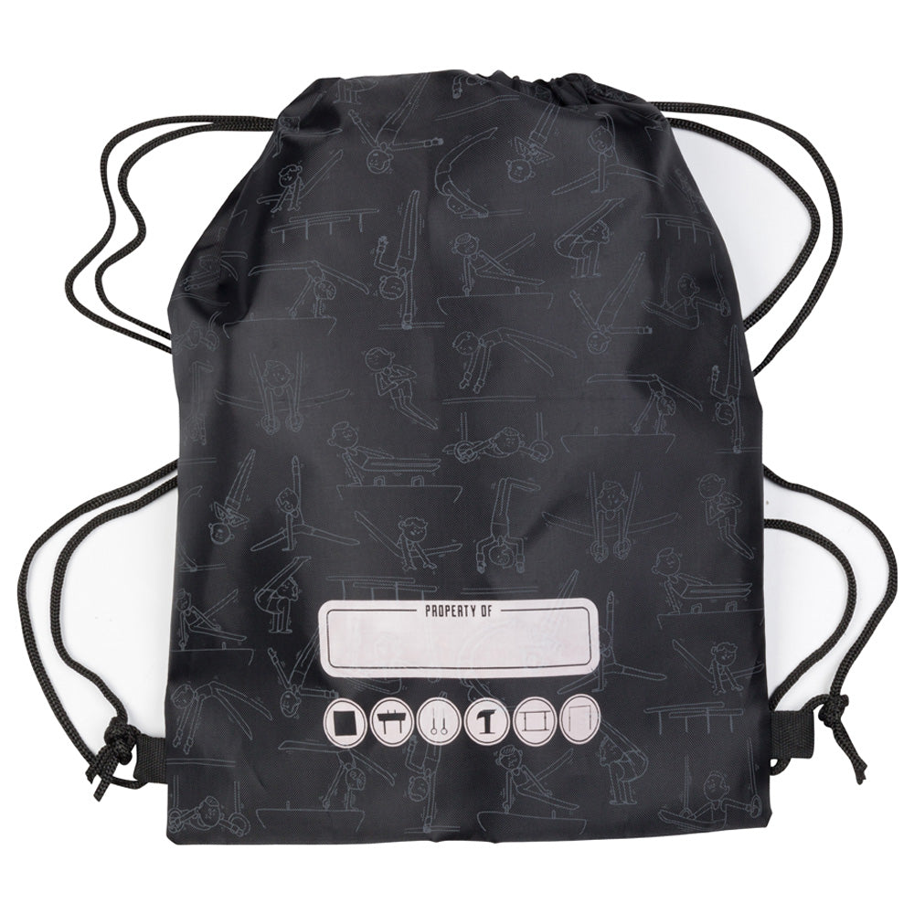 PICTOGYM DRAWSTRING BAG - BLACK